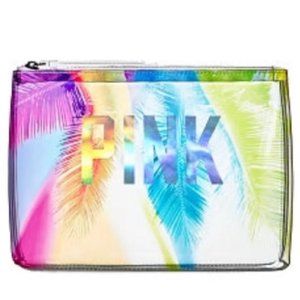 VICTORIA'S SECRET PINK Prism Beauty Bag Palm Print